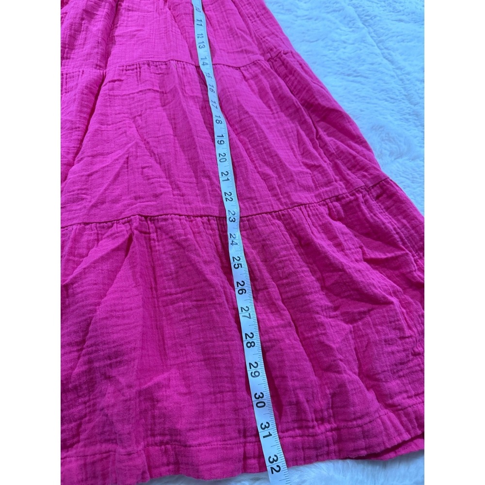 GAP‎ Tiered  Maxi Skirt XXS Fuchsia Pink Smocked Boho Summer Fairycore Festival - Picture 6 of 7